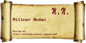 Mittner Noémi névjegykártya